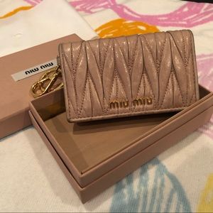 Authentic Miu Miu Matelasse Card Case Key Holder